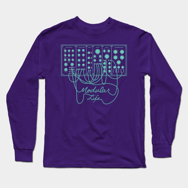 Modular Synth Eurorack Synthesizer Long Sleeve T-Shirt by Mewzeek_T